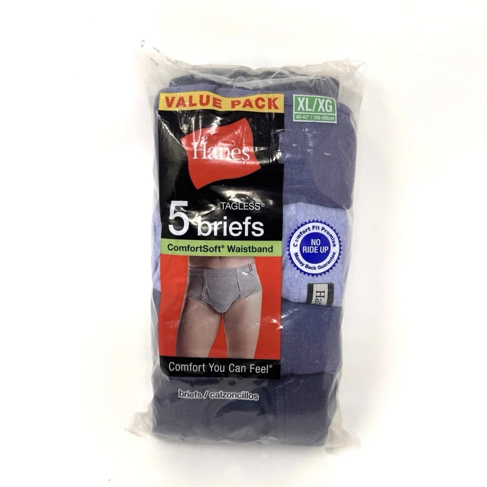 Hanes Men's XL Underwear Bundle T Shirts 6 PK + Briefs 5 PK Tagless New Sealed